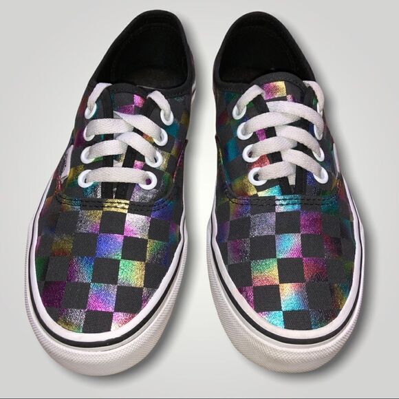 VANS Authentic Iridescent Checker Sneakers Unisex - Picture 1 of 9